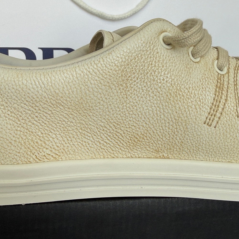 Prada Milano 2EE448 Mens White Pebbled Leather Low Top Sneakers, UK 10 - Picture 16 of 16